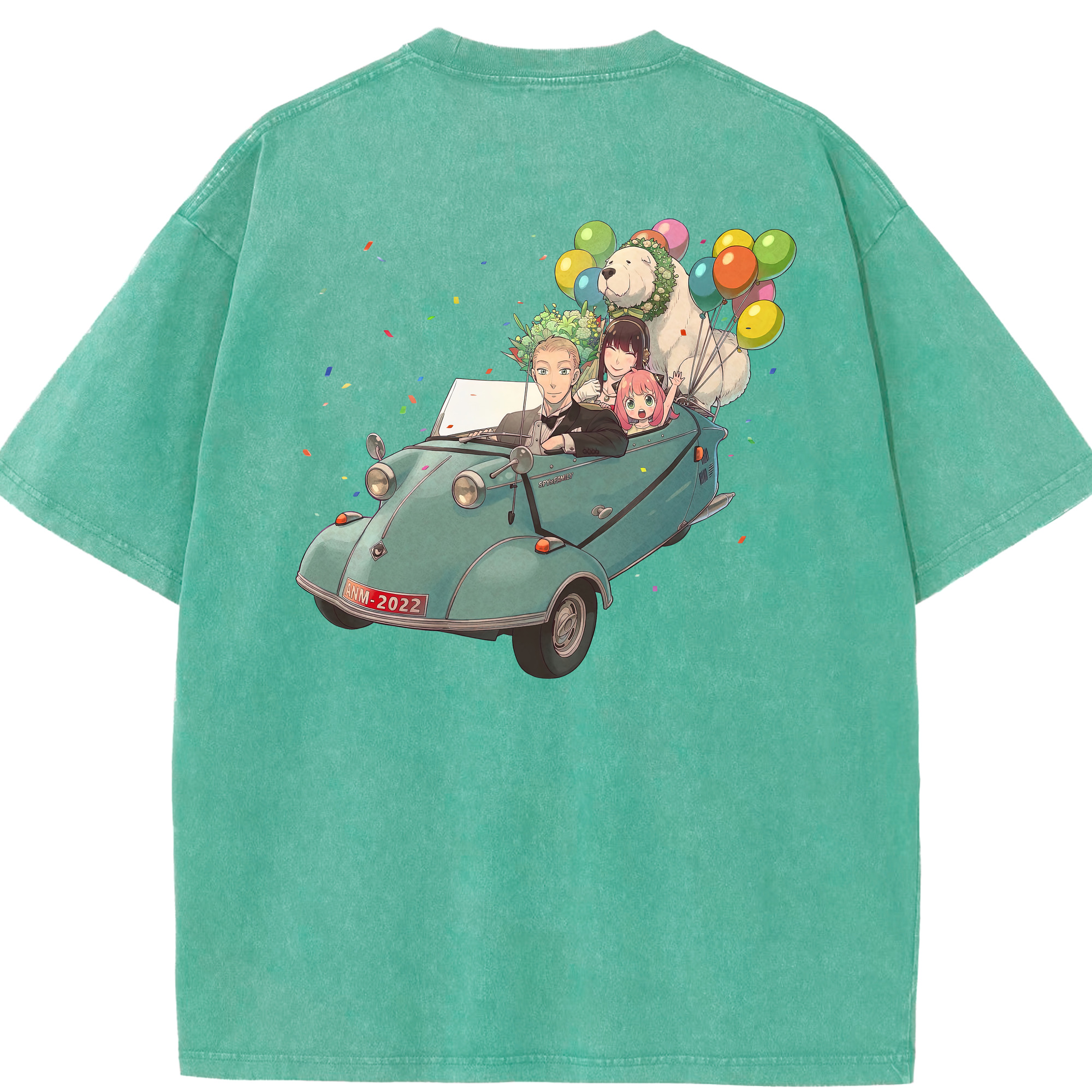（画像用） SPY×FAMILY间谍家家酒 綿100% ヴィンテージ風 半袖Tシャツ（背面プリント）